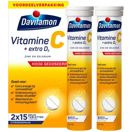 Davitamon Vitamine C Forte + D3 Voordeelverpakking Bruistabletten 30 stuks