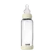 BIBS Babyfles Glas Medium Flow Silicone Ivory incl. opvouwbaar trechtertje 240 ML
