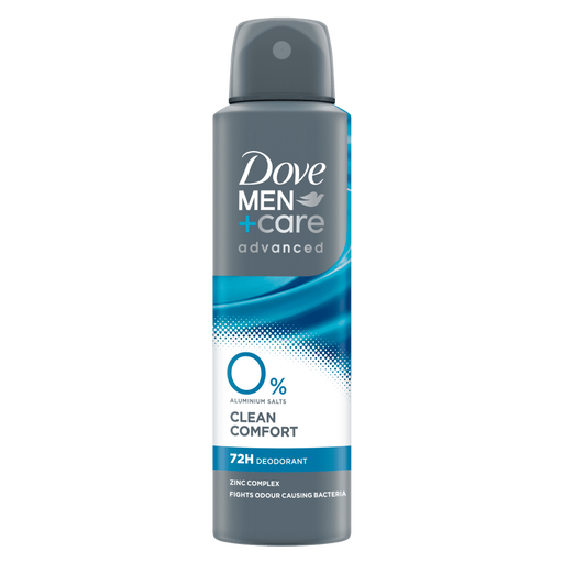 Dove Men+Care Advanced 0% Clean Comfort Deodorant Spray 150 ML
