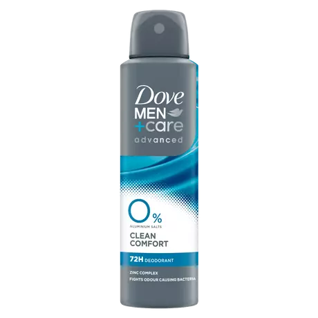 Dove Men+Care Advanced 0% Clean Comfort Deodorant Spray 150 ML