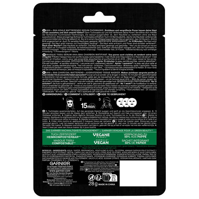 Garnier SkinActive Pure Charcoal Sheet Masker