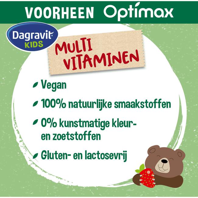 Dagravit Natural Kids Multi Aardbei 60 Dragees