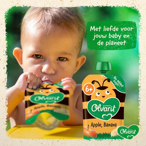 Olvarit Knijpfruit Pompoen Wortel Appel 12+ Maanden 100 gram