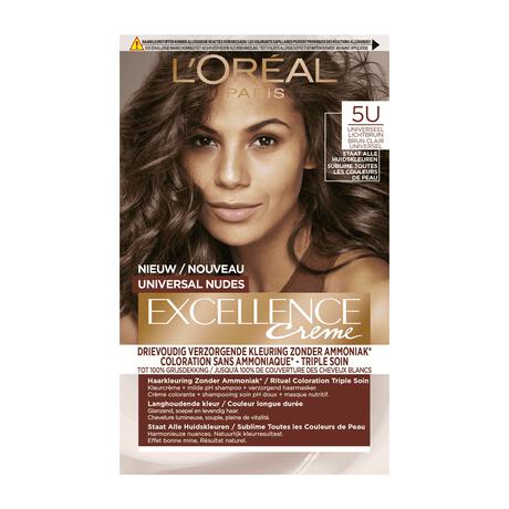 L'Oréal Paris Excellence Universal Nudes Permanente Haarverf 5U Lichtbruin