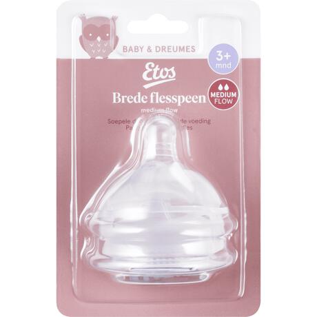 Etos Brede Flesspeen Medium Flow 2 stuks