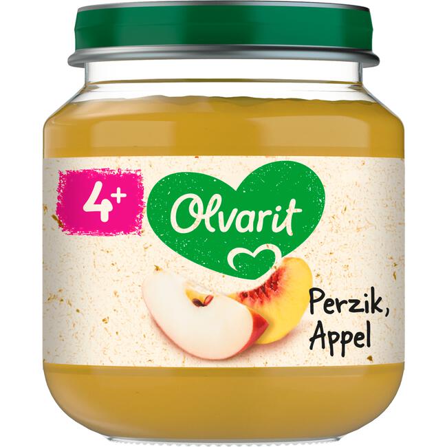 Olvarit Potje Perzik Appel 4+ maanden 125 GR