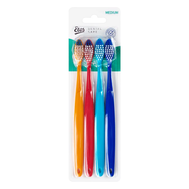 Etos Medium Tandenborstels 4 stuks
