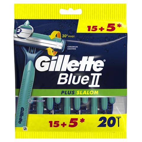 Gillette Blue2 Plus Slalom Wegwerpmesjes 20 Stuks