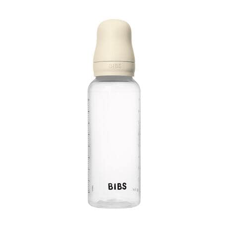 BIBS Babyfles 270 ML Ivory met Latex speen en opvouwbaar trechtertje