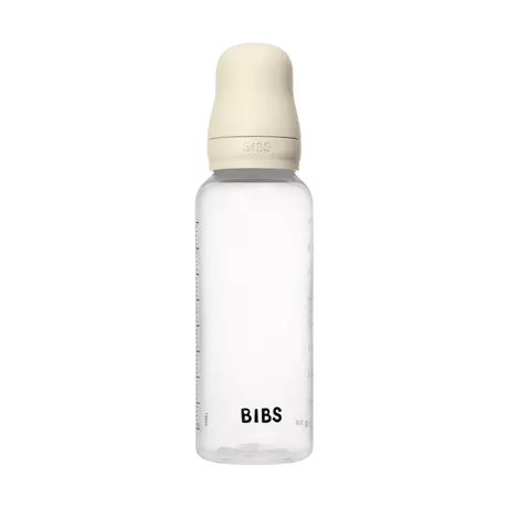 BIBS Babyfles Medium Flow Latex Ivory incl. opvouwbaar trechtertje 270 ML