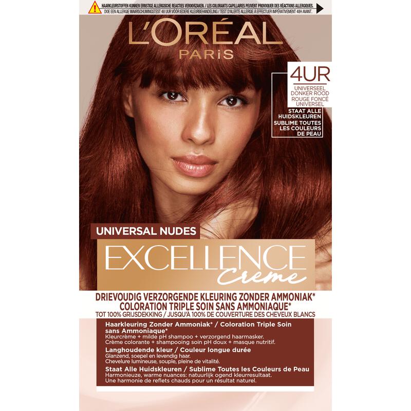 L'Oréal Paris Excellence Universal Nudes Permanente Haarverf 4UR Middenrood