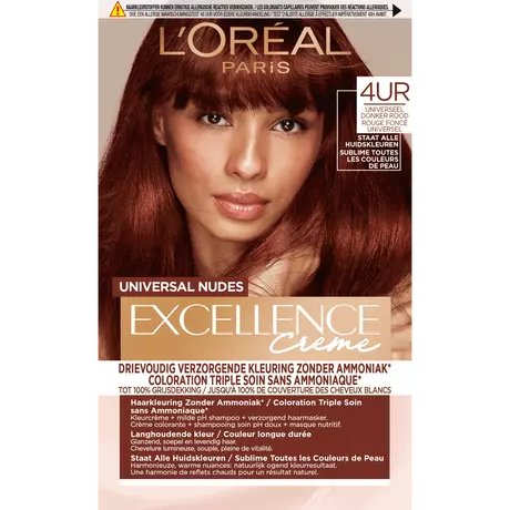 L'Oréal Paris Excellence Universal Nudes Permanente Haarverf 4UR Middenrood&nbsp;