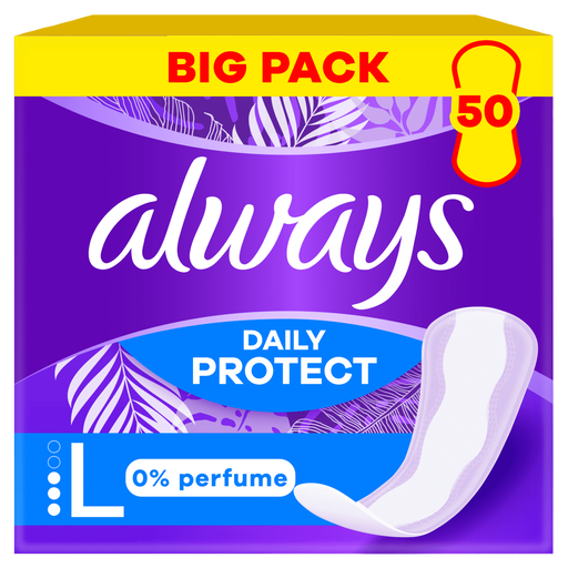 Always Inlegkruisjes Daily Protect 0% Perfume Long Big Pack 50 stuks