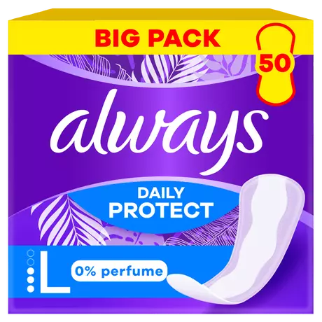 Always Inlegkruisjes Daily Protect 0% Perfume Long Big Pack 50 stuks