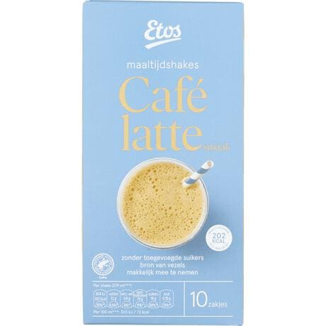 Etos Maaltijdshake Café Latte 10 sachets
