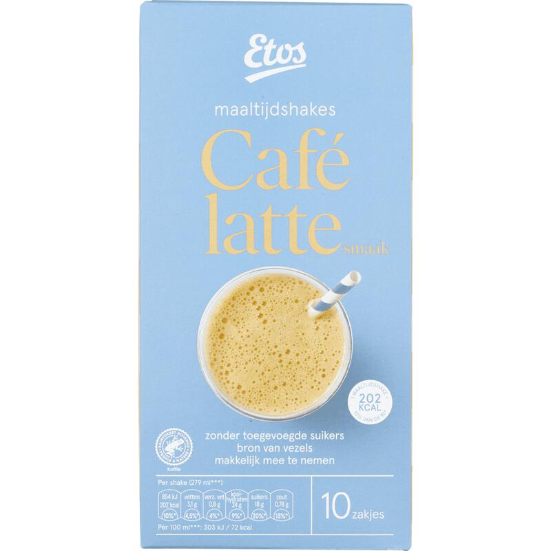 Etos Maaltijdshake Caf� Latte Sachets 10 stuks