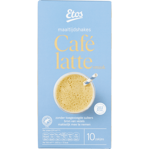 Etos Maaltijdshake Caf� Latte Sachets 10 stuks