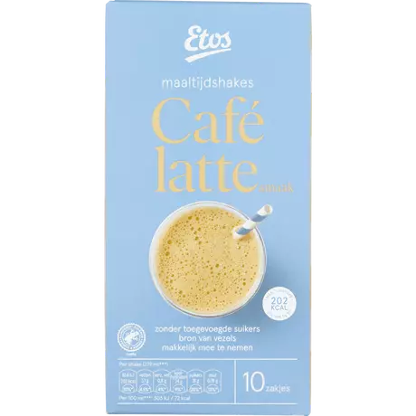 Etos Maaltijdshake Caf� Latte Sachets 10 stuks