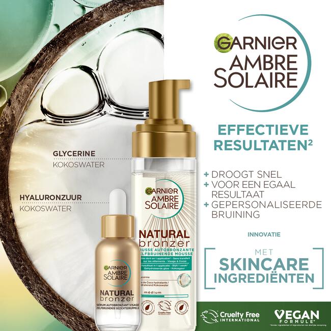 Garnier Ambre Solaire Natural Bronzer Zelfbruiner Gezichtsdruppels 30 ML