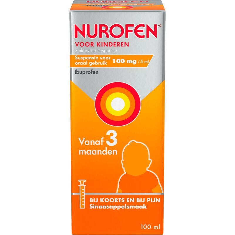 Nurofen Voor Kinderen Suikervrije Suspensie Sinaasappelsmaak 100 ML
