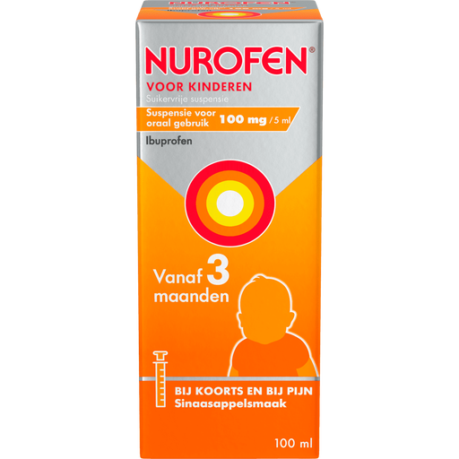 Nurofen Voor Kinderen Suikervrije Suspensie Sinaasappelsmaak 100 ML