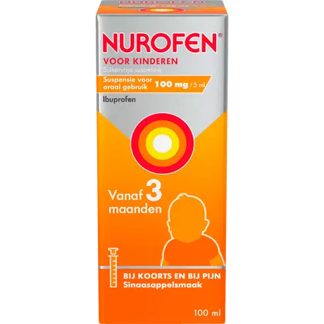 Nurofen Voor Kinderen Suikervrije Suspensie Sinaasappelsmaak 100 ML
