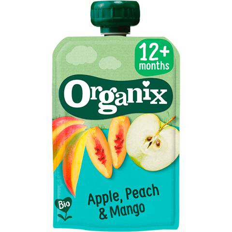 Organix Bio Knijpfruit Appel, Perzik, Mango