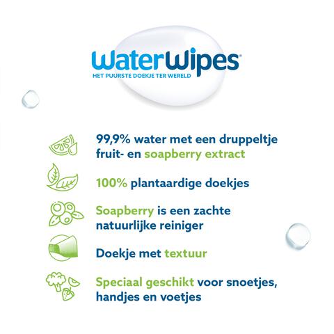 WaterWipes Snoetendoekjes Plasticvrij Gevoelige Huid Voordeeldoos 9x60