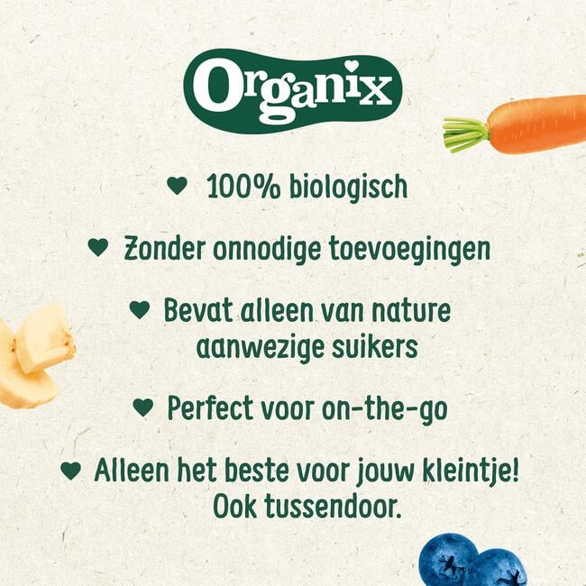 Organix Bio Knijpfruit Appel, Perzik, Mango