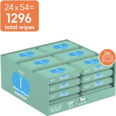 Naïf Plasticvrije Water Billendoekjes 24x54 stuks