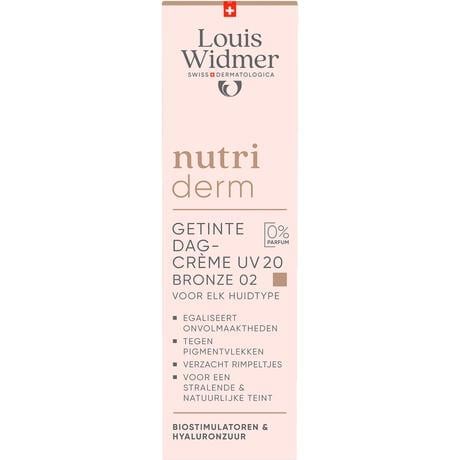 Louis Widmer Nutriderm Getinte Dagcrème UV SPF 20 Bronze 02 Zonder Parfum 30 ML