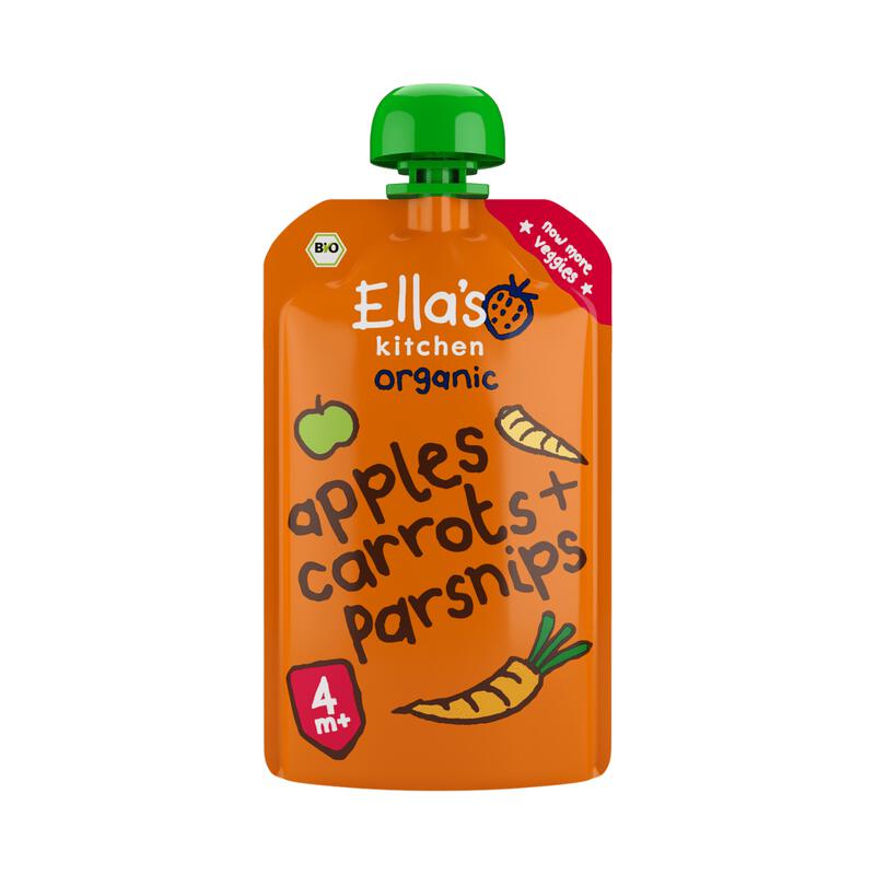 Ella's Kitchen Bio Knijpfruit Wortel Appel Pastinaak 4+ Maanden 120 gram