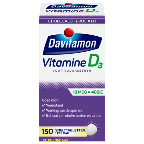 Davitamon Vitamine D3 Smelttabletten 150 stuks