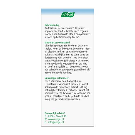 A.Vogel Echinaforce Junior met Vitamine C Weerstand1* Kauwtabletten 80 stuks