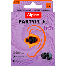 Alpine PartyPlug Black Herbruikbare Muziek Oordoppen 1 paar