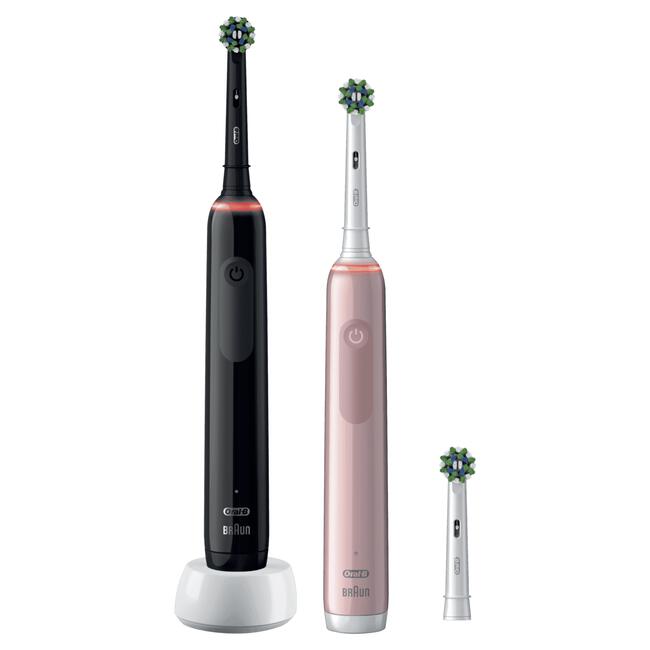 Oral-B Pro 3 3900N Zwart & Roze 2 Elektrische Tandenborstels