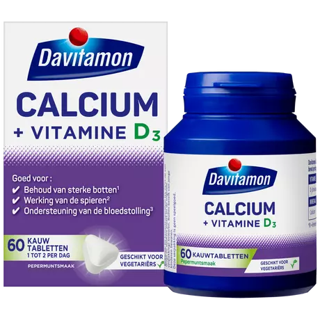 Davitamon Calcium met Vitamine D3 Mint Kauwtabletten 60 stuks