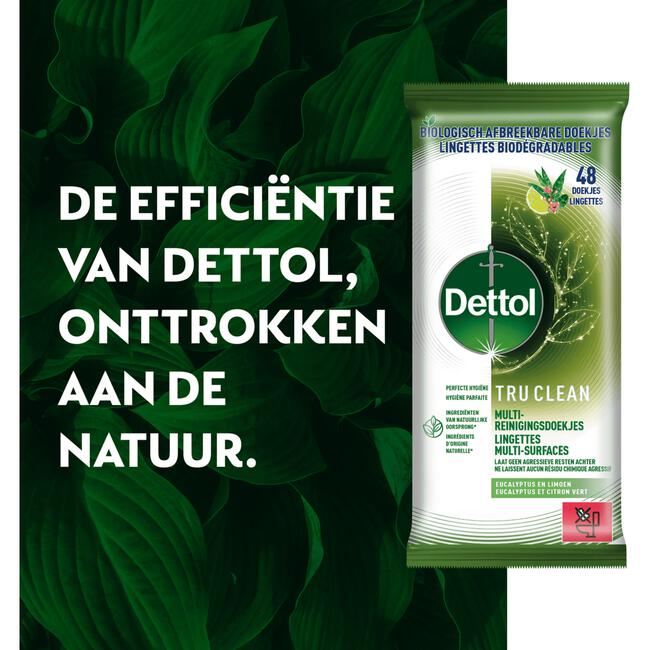 Dettol Tru Clean Eucalyptus & Lime Doekjes 48 stuks