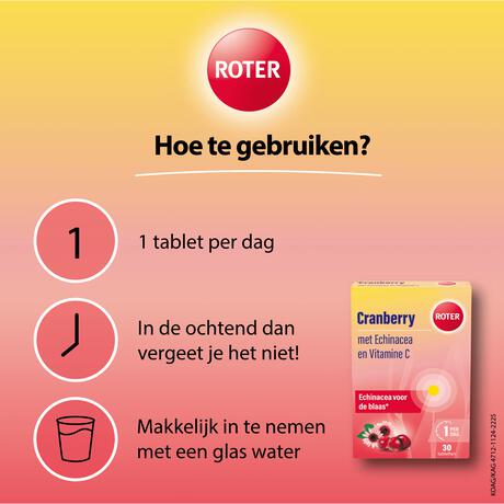 Roter Cranberry Vitamine C Echinacea 30 tabletten