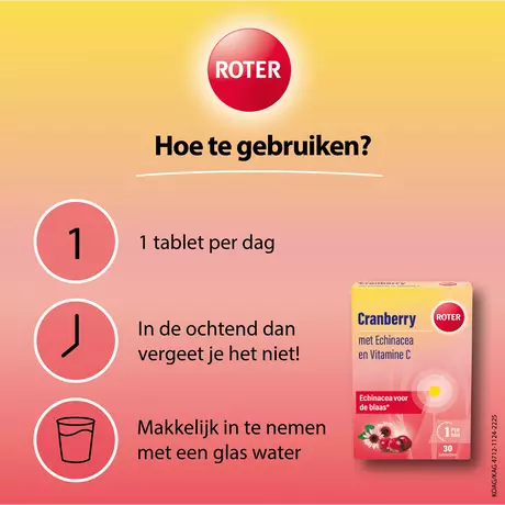 Roter Cranberry Vitamine C Echinacea Tabletten 30 stuks