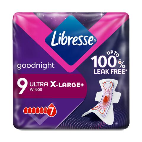 Libresse Ultra Thin Maandverband Goodnight Extra 9 stuks