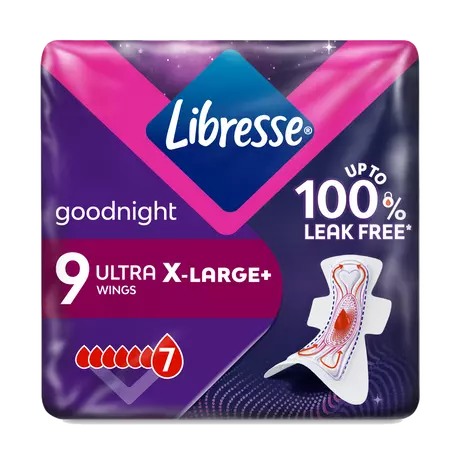 Libresse Ultra Thin Maandverband Goodnight Extra 9 stuks
