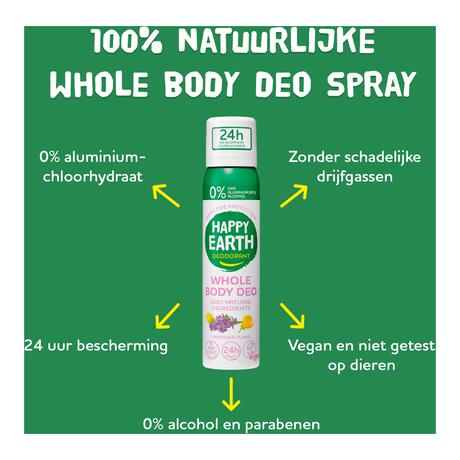 Happy Earth 100% Natural Whole Body Deo Spray Lavender Ylang 100ML