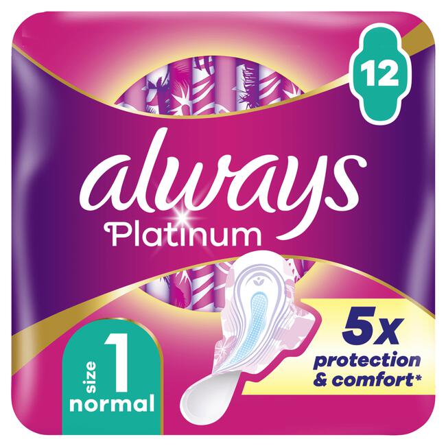 Always Platinum Maandverband Normal Met Vleugels 12 Stuks