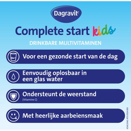 Dagravit Complete Start Kids Multivitamine Aardbei 30 stuks