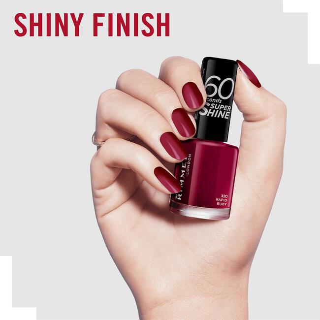Rimmel London 60 Seconds Super Shine nagellak 320 Rapid Ruby