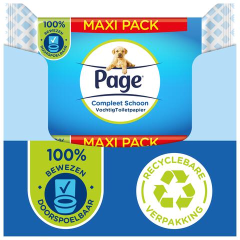 Page Vochtig Toiletpapier Compleet Schoon Maxi Voordeelverpakking