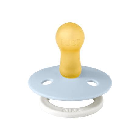 BIBS Glow in the dark Fopspeen Two Pack Natuurlijk Rubber Iron/Baby Blue Maat 2