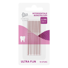 Etos interdentaal borsteltjes ultra fijn 2,5mm