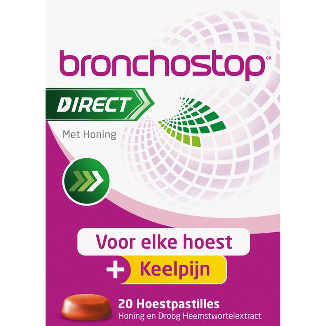 Bronchostop Direct Hoestpastilles bij Keelpijn 20 Stuks